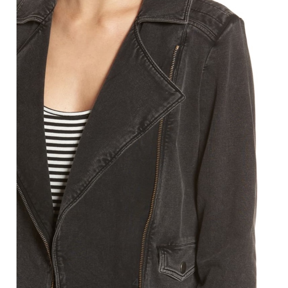 ❤️SOLD❤️Nordstrom BP Grey Wash Moto Jacket - Picture 4 of 8